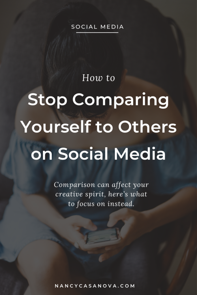 Did scrolling on social media leave you questioning your creativity and self-worth? Here’s what you can do to help protect your creativity and use social media more intentionally to help you create a community and grow your business. | social media | comparison trap | entrepreneur | social media detox | creativity | self-worth 