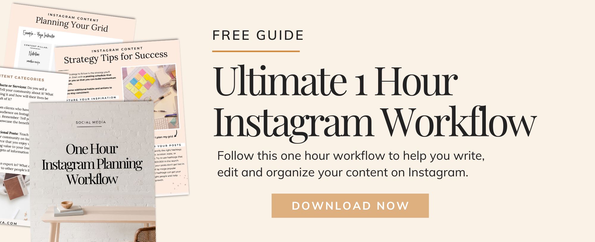 Follow this one hour workflow to help you write, edit and organize your content on Instagram