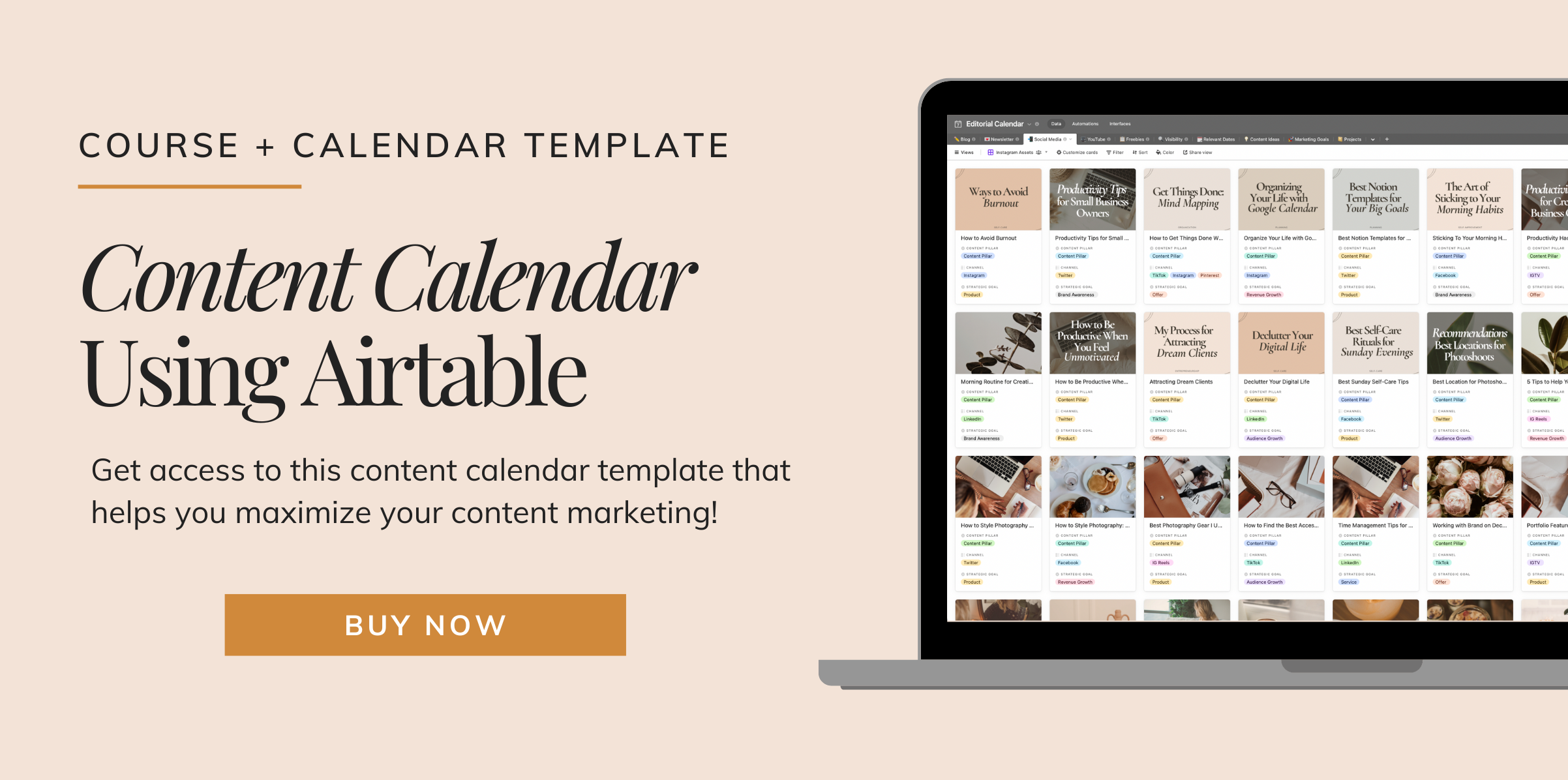 This calendar has the foundational elements built into it that will help you be more strategic with the content and marketing activities you’re focusing on.
