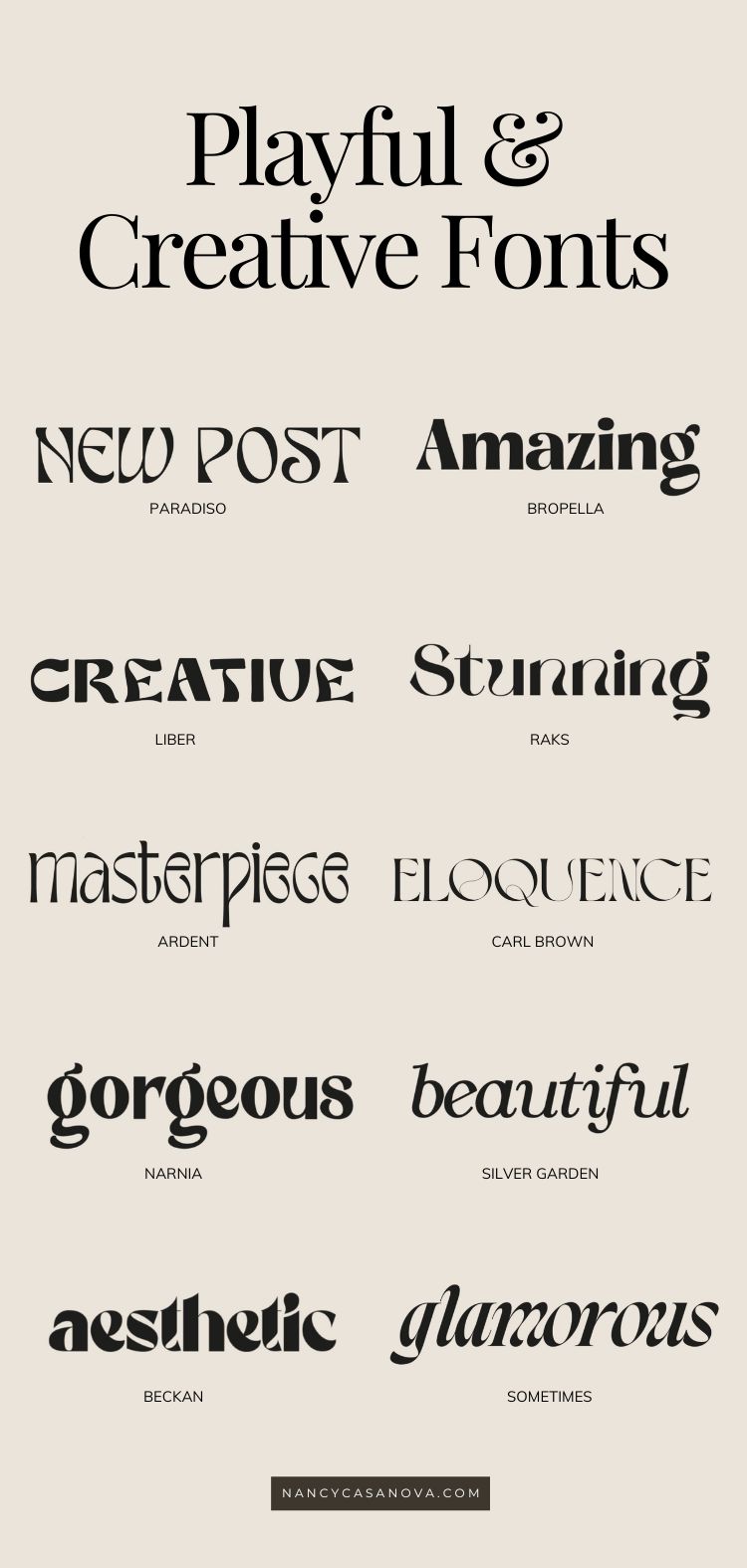 These are fonts that have alluring shapes, bold looks, or playful styles that can help you create unique and memorable designs. Whether you're working on logos, branding, magazine or editorial headlines, packaging, merch or other design projects, these fonts can be a powerful tool to make your work stand out.