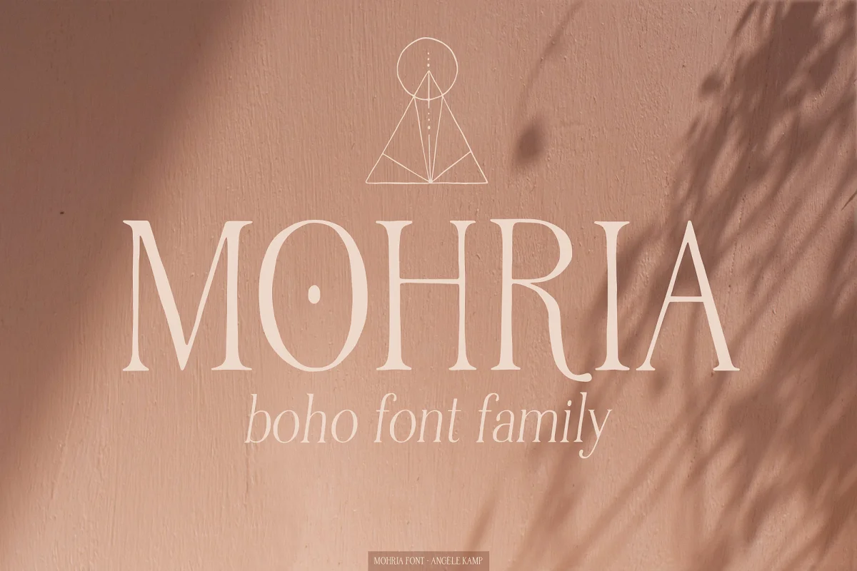 Mohria is a serif font family with a modern boho style. 