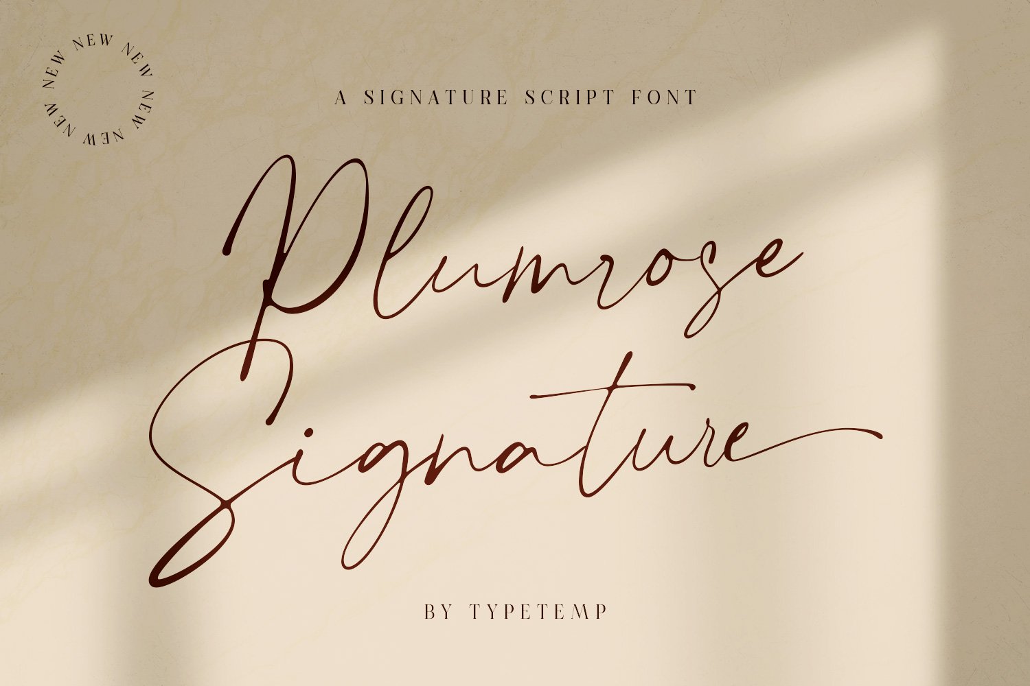 Plumrose is a signature script font and can add a chic and elegant touch to your designs. 