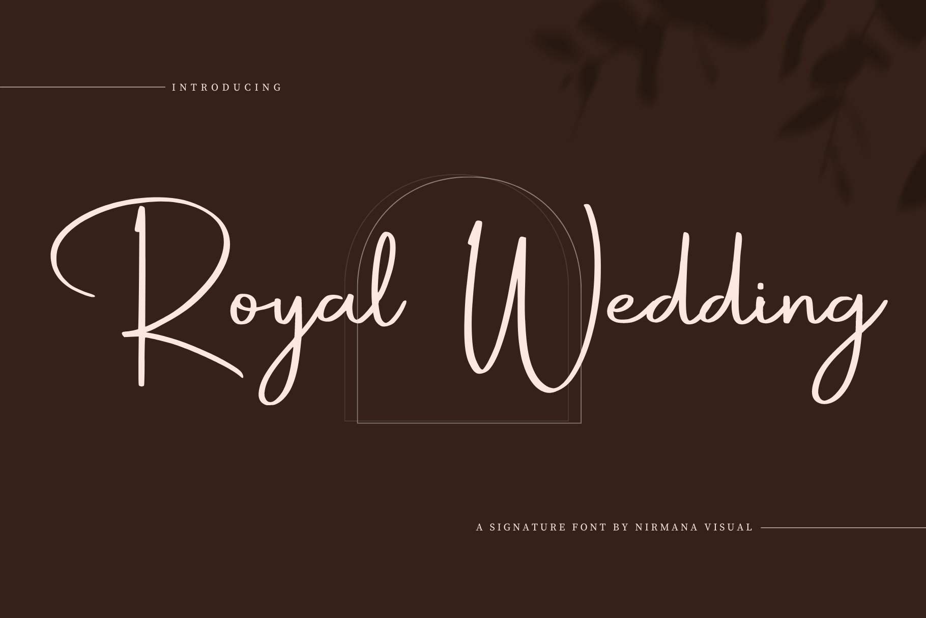 The Royal Wedding is a modern calligraphy font. You can use this for branding projects, invitations, stationery or other graphic design projects.