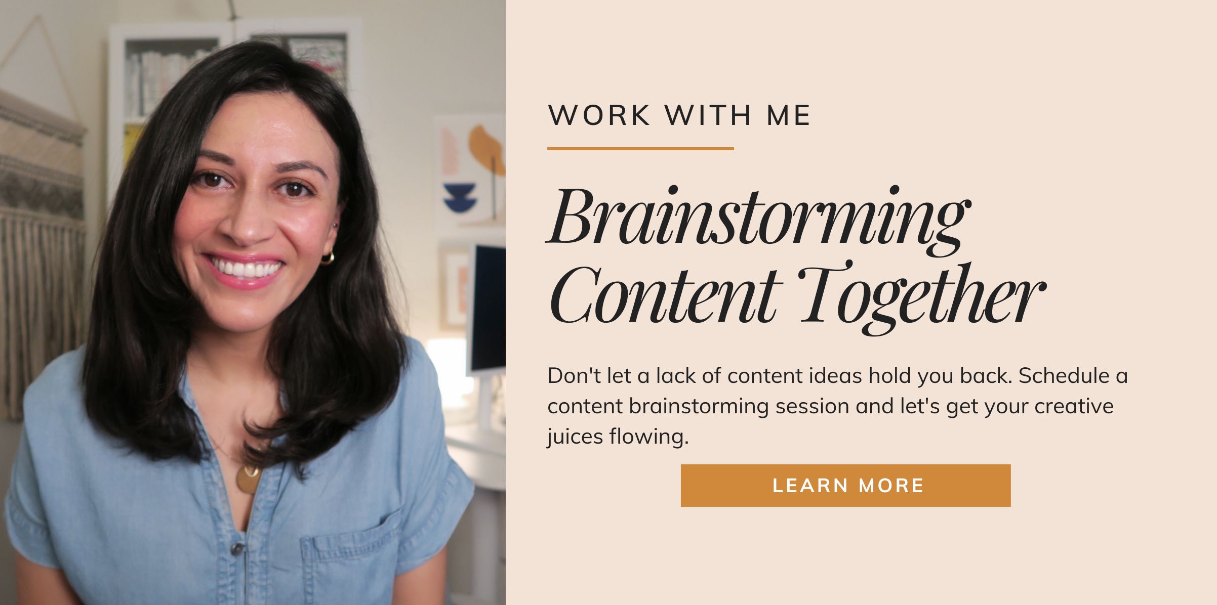 Need help developing a content plan that will drive traffic and engagement? Let's schedule a content brainstorming session and create a strategy that works for you